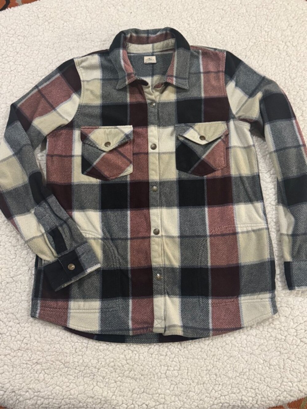 O'Neill Women's Plaid Superfleece Shacket (Shirt Jacket) - Women's Medium